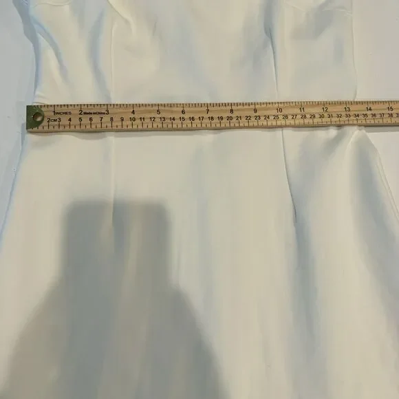 Lena Women's Size Medium White One Shoulder Assymetrical Ruffle Hem Dress - Picture 10 of 12